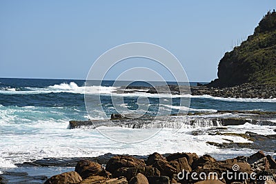 Mesmerizing view of a rocky beach in Royal National Park, Australia Stock Photo