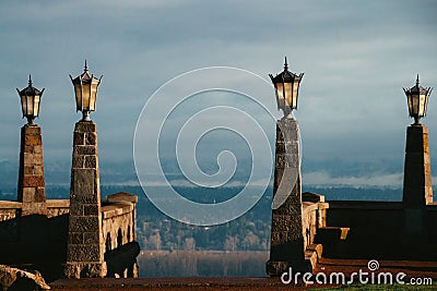 Mesmerizing view of the Rocky Butte with the forest in the background Stock Photo