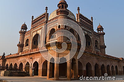 A mesmerizing view of safdarjung tomb memorial from the side of lawn at winter morning Stock Photo