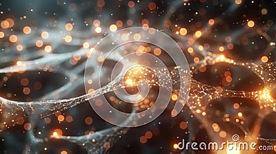 Mesmerizing visualization of intricate artificial neural network. Technological wonder. AI Image Stock Photo
