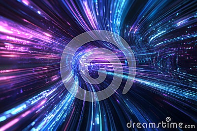 A mesmerizing visualization of quantum energy fields, forming intricate patterns of glowing Stock Photo