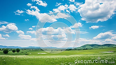 Ethereal Clouds Dancing in a Vast Blue Sky Stock Photo