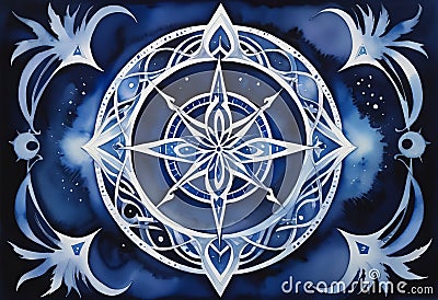 A mesmerizingly intricate glam-goth timeless quantum encryption Stock Photo