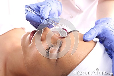 Mesotherapy treatment of baldness Stock Photo