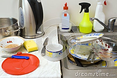 Mess in a kitchen Stock Photo