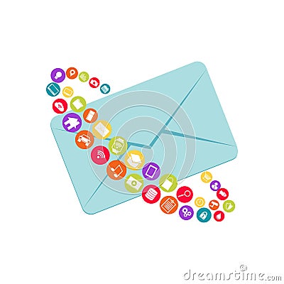 Message abstract symbol. Email. Digital marketing. Multimedia messages Vector Illustration