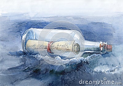 Message in a bottle Stock Photo