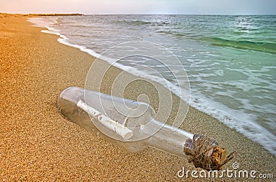 Message in a bottle Stock Photo