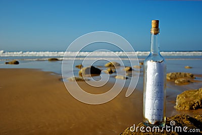 Message in a Bottle Stock Photo