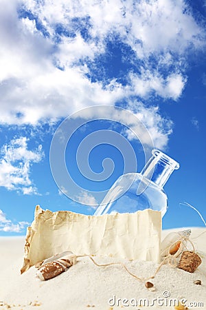 Message in a bottle Stock Photo