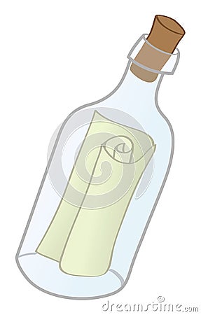 Message in a bottle Vector Illustration