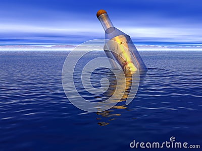 Message in a bottle Stock Photo