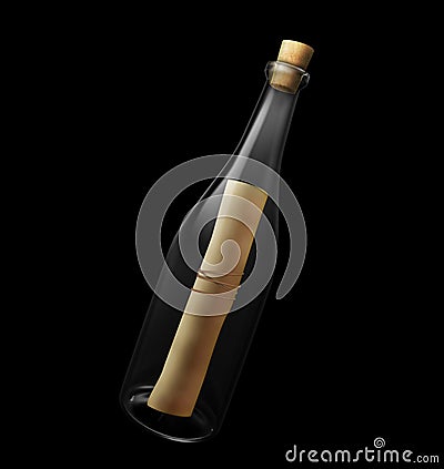 Message bottle isolated Stock Photo