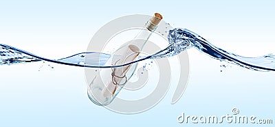 Message Bottle Ocean Waves Water Stock Photo