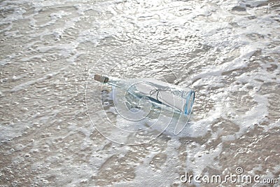Message Bottle Help Ocean Stock Photo