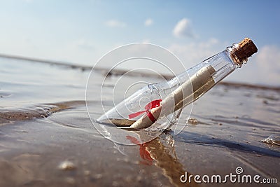 Message in a bottle Stock Photo