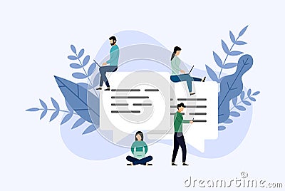 Message bubbles chat, people online chatting, business concept Vector Illustration