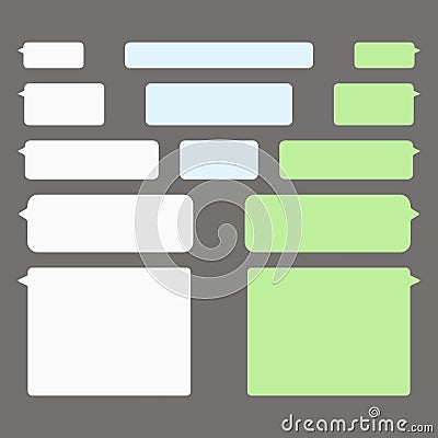 Message bubbles chat vector icons. Vector deign template of message bubbles chat boxes Vector Illustration