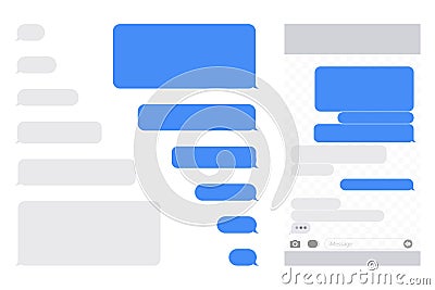 Message bubbles design template for messenger chat or website. Modern vector illustration flat style Vector Illustration