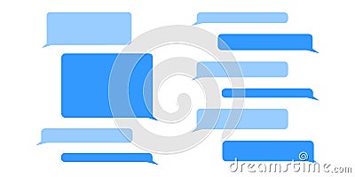 Message bubbles set. Empty chat frames templates isolated on white background. Mobile messenger app dialog. Vector flat Vector Illustration