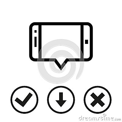 Message or chat on smartphone icon stock vector illustration flat design Vector Illustration