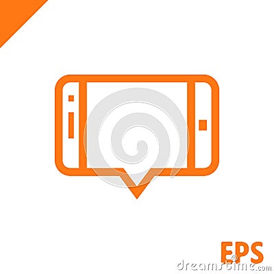 Message or chat on smartphone icon stock vector illustration flat design Vector Illustration