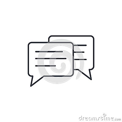 Message, chat, speech bubble, talk, dialog thin line icon. Linear vector symbol Vector Illustration