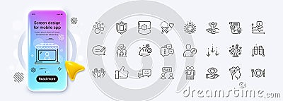 Message, Clean bubbles and Smartphone protection line icons for web app. Pictogram icon Vector Vector Illustration