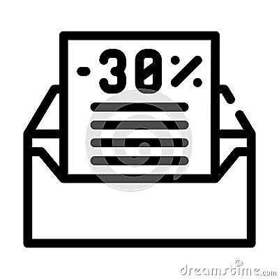 Message with discount line icon vector illustration Vector Illustration