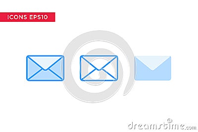 Message, email icon in line, outline, filled outline and flat design style isolated on white background. vector eps10 Vector Illustration