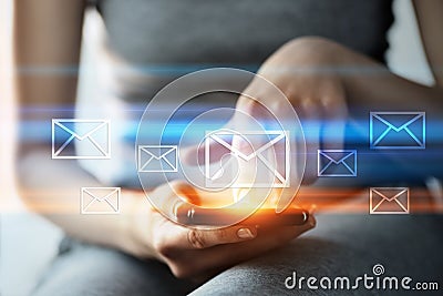 Message Email Mail Communication Online Chat Business Internet Technology Network Concept Stock Photo