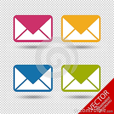 Message Envelope Icons For Apps And Websites - Colorful Vector Illustration Stock Photo