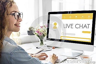 Message Live Chat Communication Concept Stock Photo