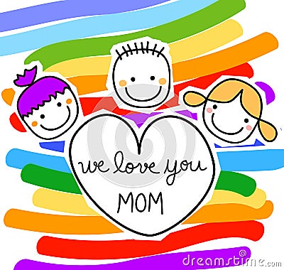 Message for the mothers day Vector Illustration