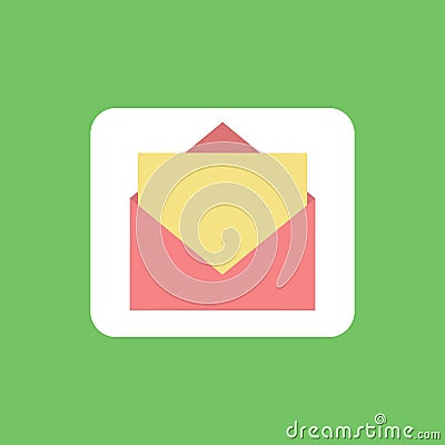 Message Paper with Info in Envelope Card Icon Vector Illustration