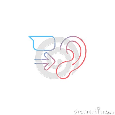 Message receiver gradient linear vector icon Vector Illustration