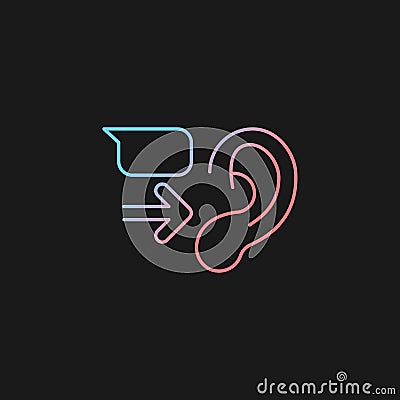 Message receiver gradient vector icon for dark theme Vector Illustration