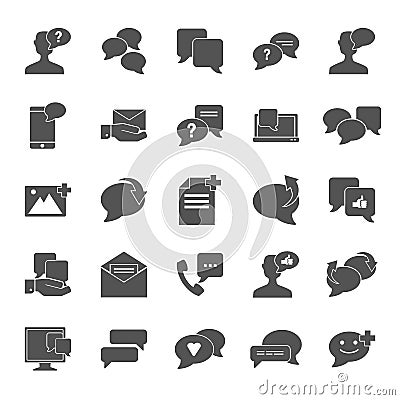 Message relation simple universal icons set for web and mobile design Vector Illustration