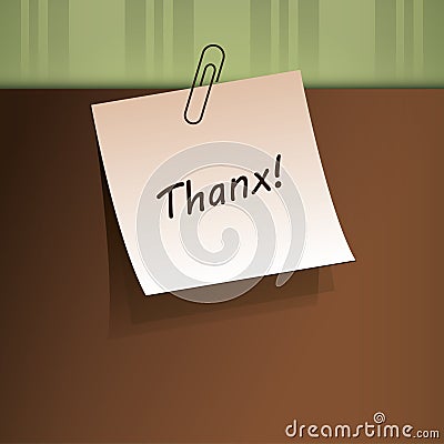 A Message Saying Thanx! Vector Illustration