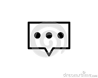 Message Thin Line icon. Message icon vector. Message icon illustration. Isolated chat symbol Message icon Vector Illustration