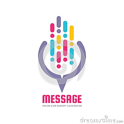 Message - vector logo template concept illustration in flat style. Abstract web communication creative sign. Social media. Vector Illustration