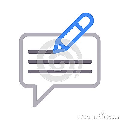 Message write vector color line icon Stock Photo