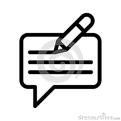 Message write vector thin line icon Stock Photo