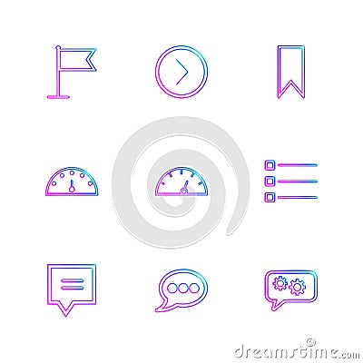 messages , email , document , speaker, sound , eps icons set vector Vector Illustration