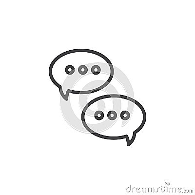 Messages speech bubbles line icon, outline vector sign, linear style pictogram isolated on white Vector Illustration
