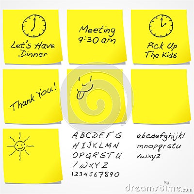 Messages On Sticky Notes Vector Illustration