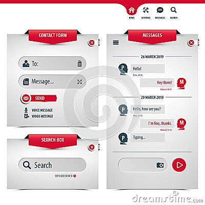 Messaging app template Vector Illustration