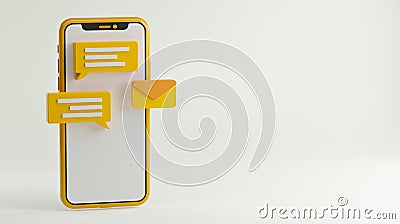 Messaging Conversation App Concept. Social Media Background Copy Space 3D Rendering Stock Photo