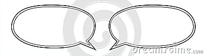 Messaging conversation elements in a one-line bubble. Communication speech clouds, empty dialogue text arranged in a Stock Photo