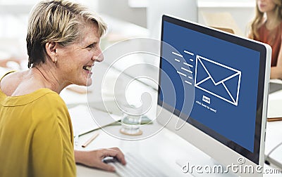 Messaging Email Send Envelope Communication Concept Stock Photo